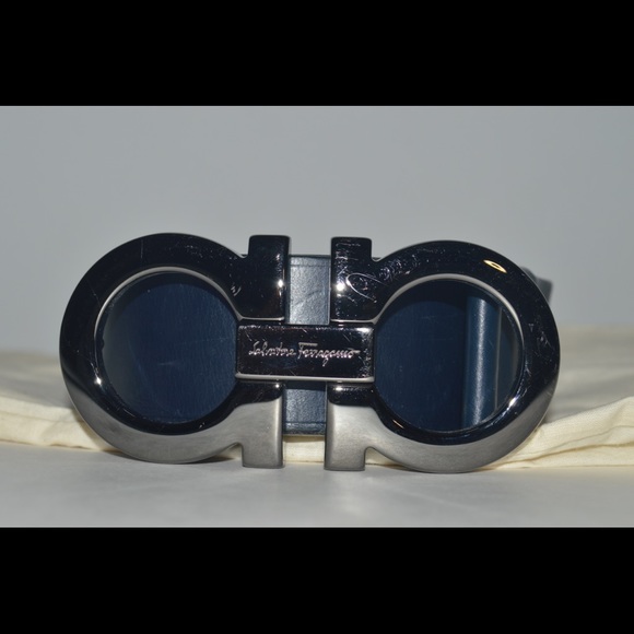 Dark blue ferragamo designer belt